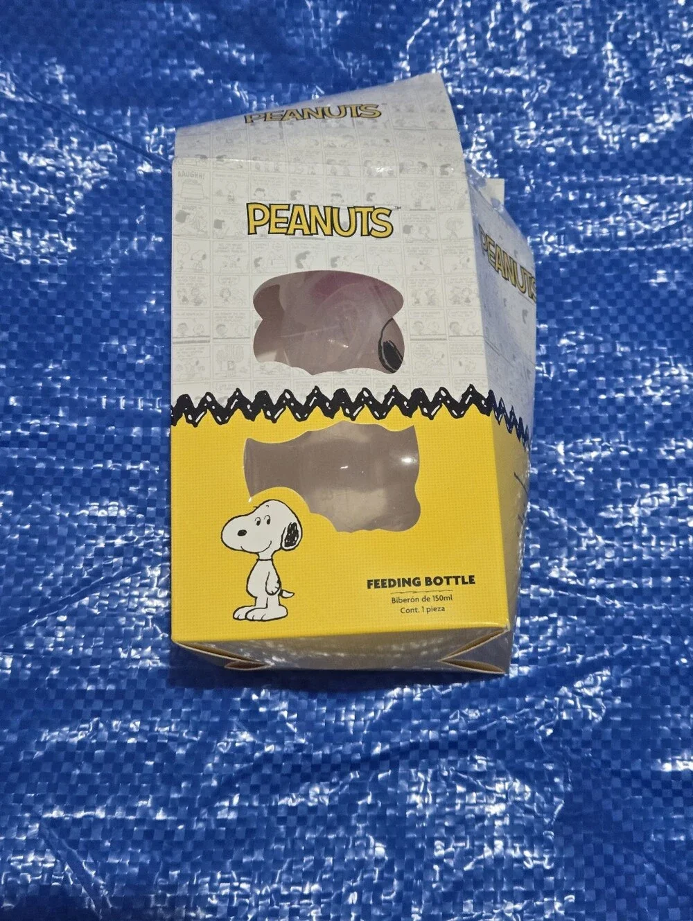 Peanuts Snoopy Pink Kids Feeding Bottle with Handles